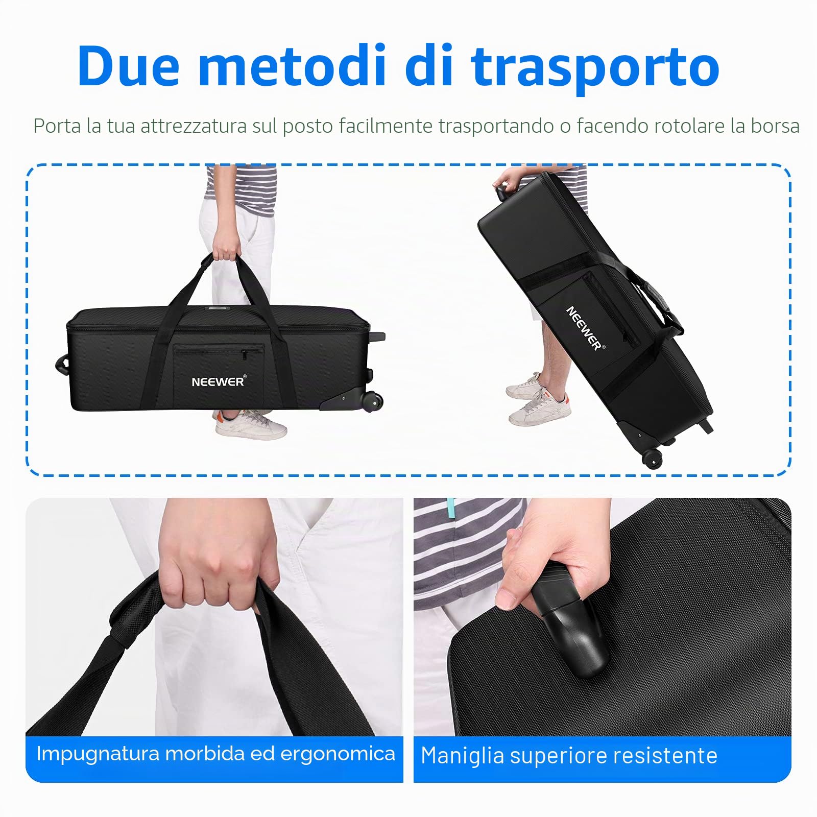 NEEWER Attrezzature per studio fotografico, borsa per il trasporto per supporto leggero, treppiede, luce flash, schermo da studio, studio fotografico, ecc (NW-B01)