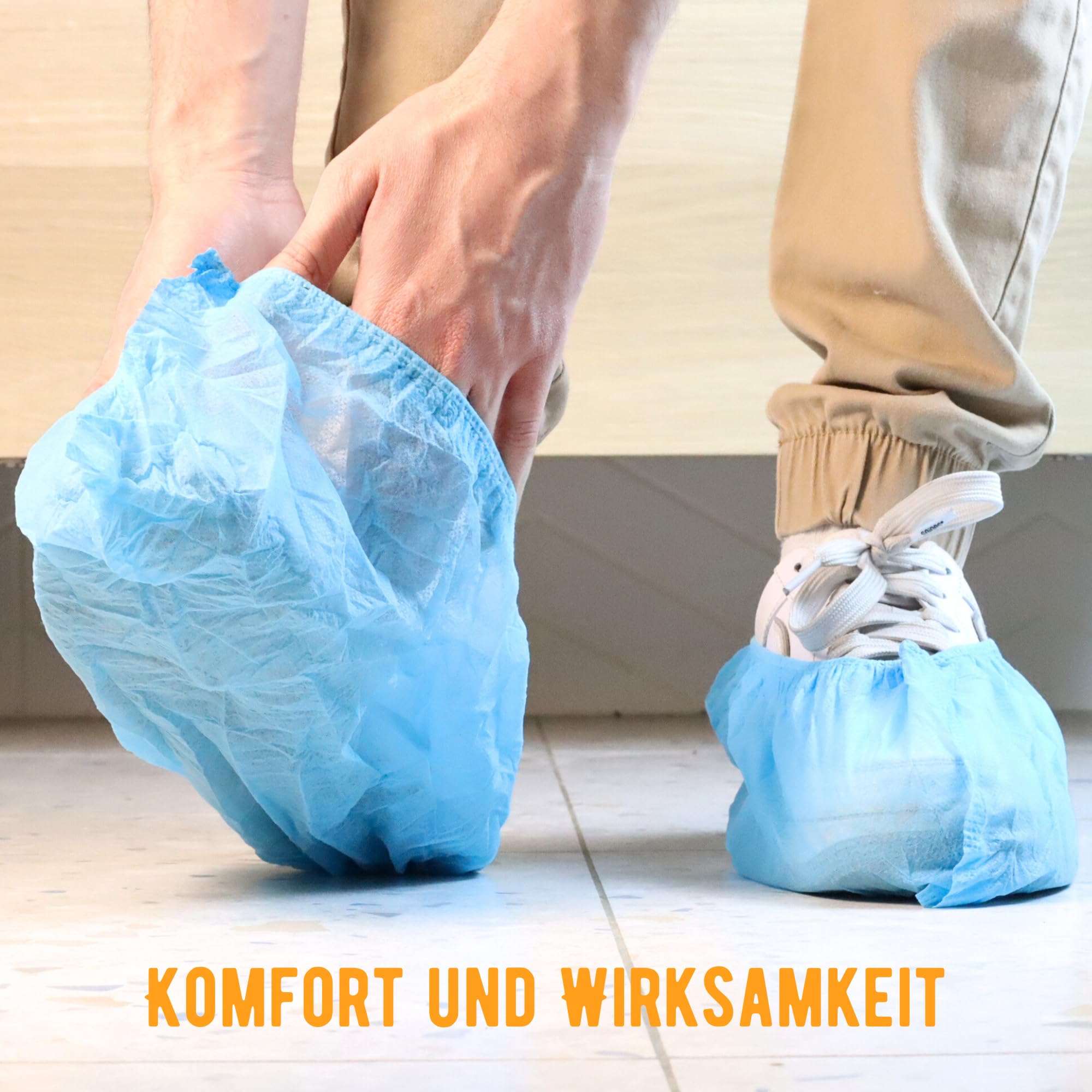 HausHeld couvre-chaussures jetables 1000 pièces, bleu, protection hygiène pour zones propres