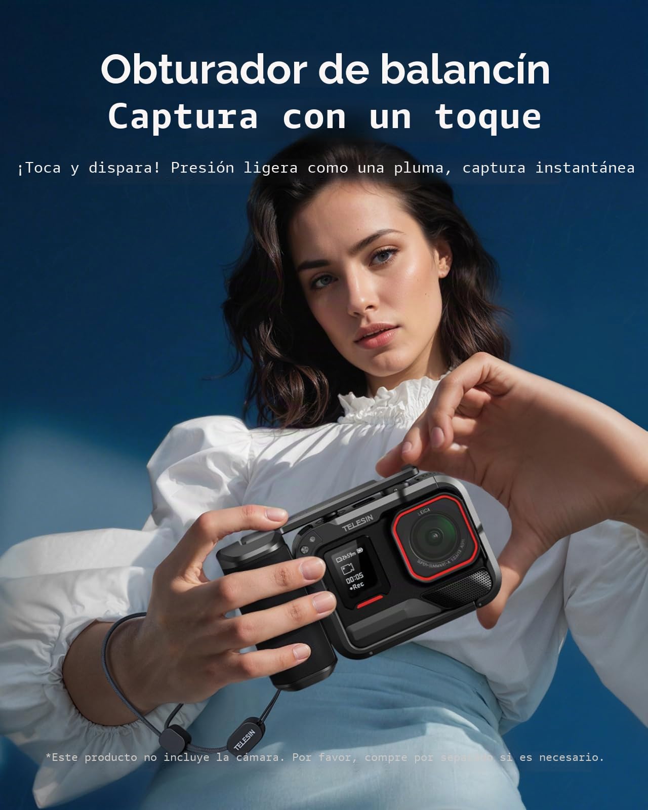 TELESIN Street Grip Kit para Insta360 Ace Pro/Ace Pro 2 – Cage Metálico Rabbit, Empuñadura Basculante, Aleación de Aluminio, Ranura TF, Liberación Rápida, Accesorios Vlog y Cámara Action