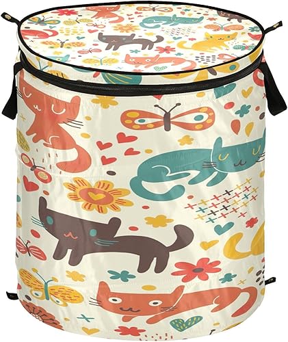 Miniatura 1 de cesta decorativa plegable de la cuerda del estante para el suéter Patrón de dibujos animados lindo Catsny Catsny, bolsas para lavanderia