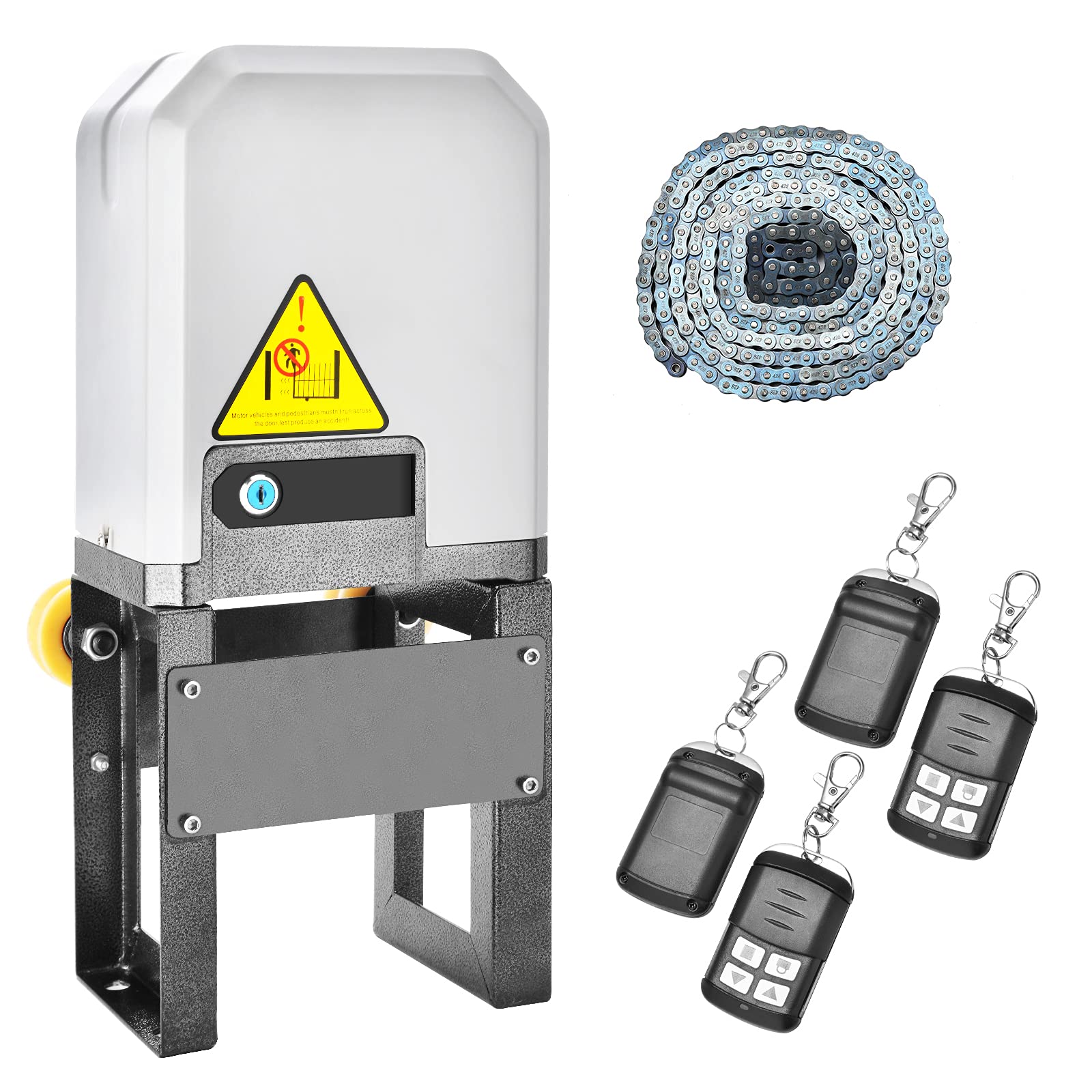 JIELI JY7 Automatic Sliding Gate Opener with 4 Remote Controls, Gate