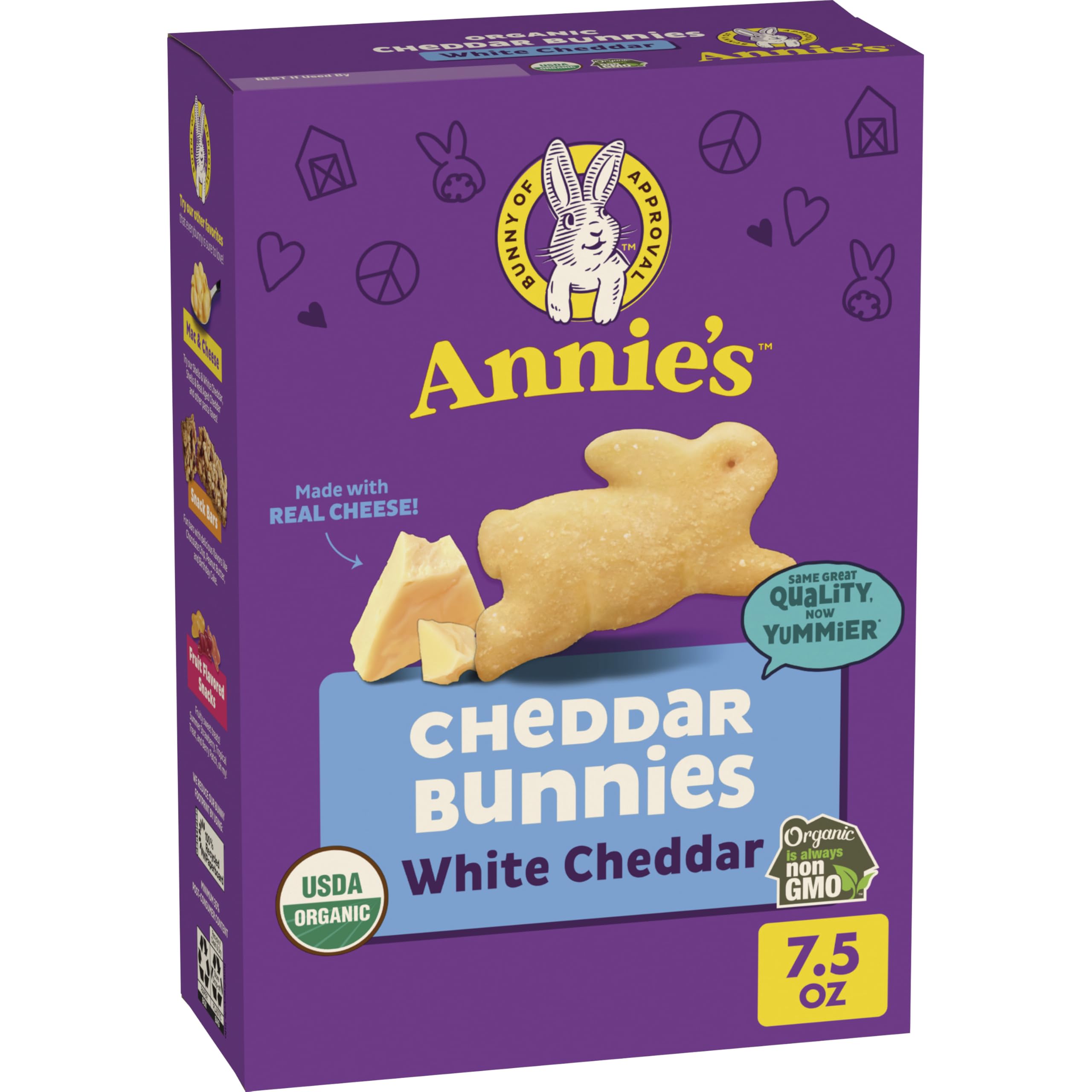 Annie's Organic White Cheddar Bunnies Baked Snack Crackers, 7.5 oz