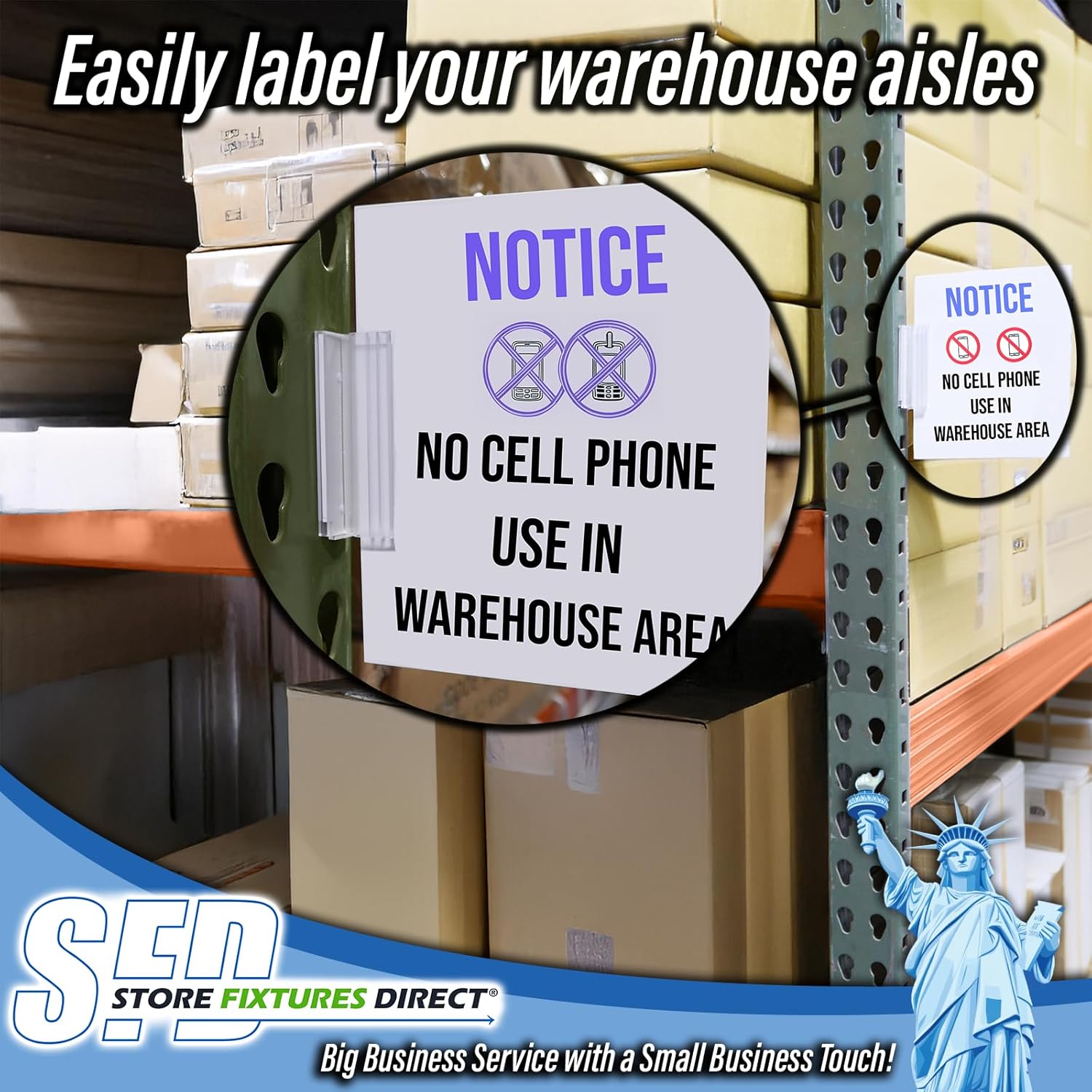 Warehouse Aisle Sign Holders, Pallet Rack Upright Walkway Labelers with Flexible Hinge, 20 Pack