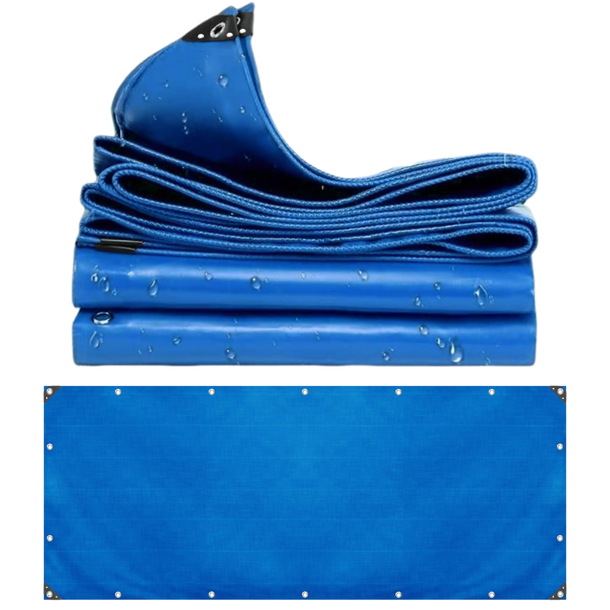 Lona para Techos Máximo Rendimiento 3x6.5 m 500g/m² Lona Impermeable para Techadores y Carpinteros, para protección de vehículos y Muebles de jardín, colocación de Piscinas LXX94W, Azúl