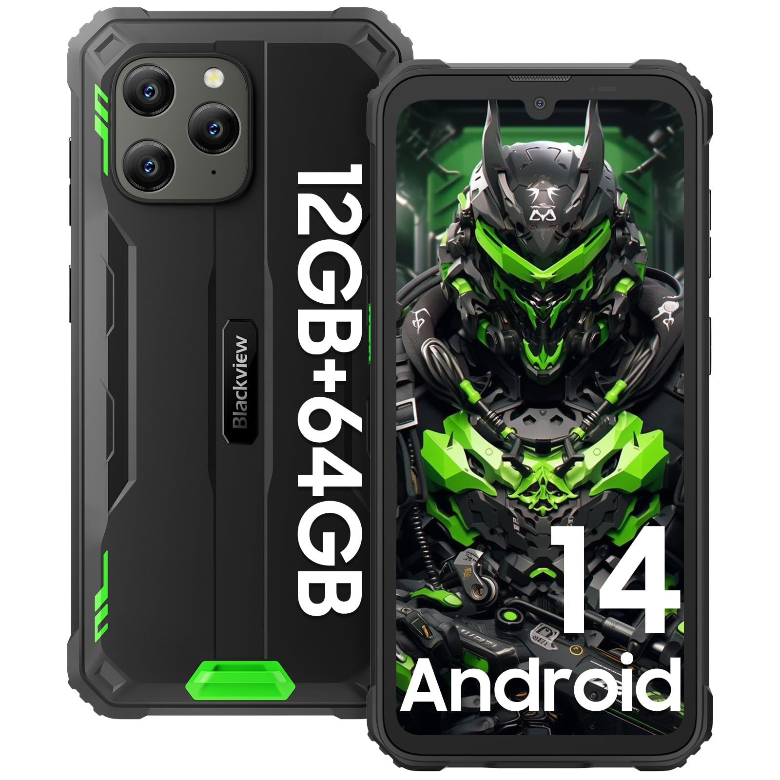 Blackview BV5300Pro Rugged Smartphone Android 14 Telefono Indistruttibile, 12(4+8) GB+64GB/1TB Espandibile, 6580mAh, Cellulare Impermeabile IP68/IP69K, 6,088HD+, 13MP+8MP, NFC/3 Slots/Face ID/OTG/GPS