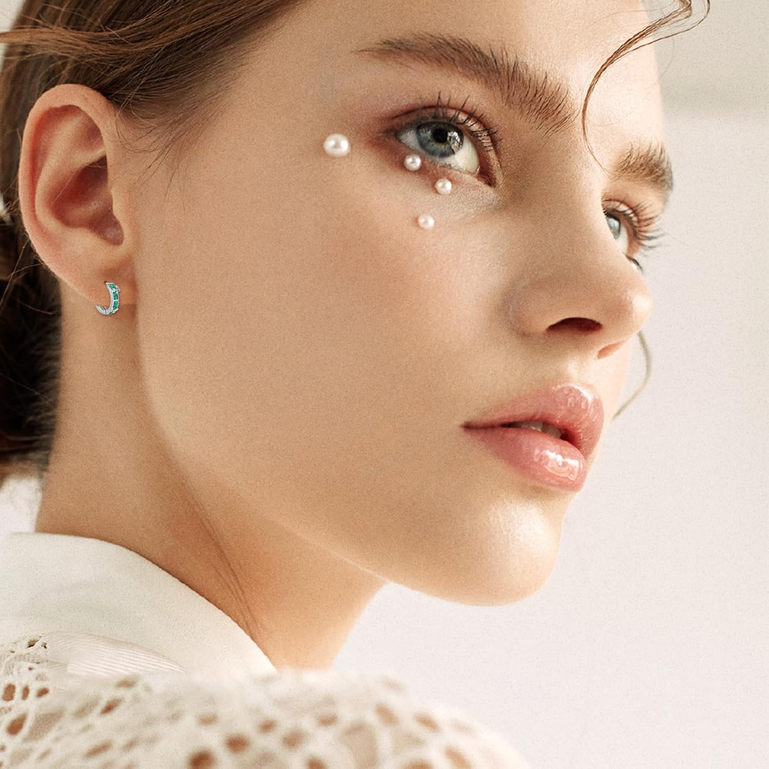 MEDWISE Hoop Earrings for Women 925 Sterling Silver Multi Colored Opal Hoop Earrings Huggie Hoop Earrings Hypoallergenic Earrings Christmas Jewelry Gift for Women Daughter Wife Mom Friends