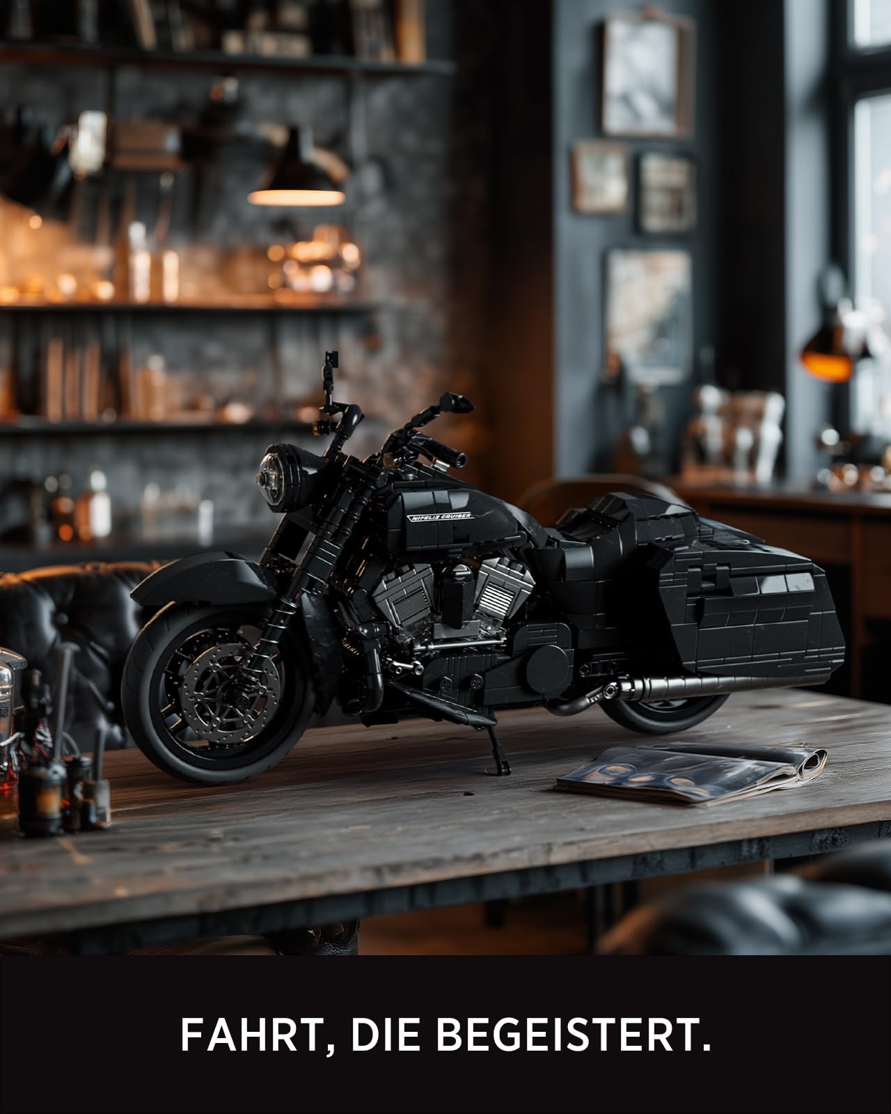Nifeliz Cruiser-Motorrad Klemmbausteine für Erwachsene, Modellbausatz mit realistischen Details, eine ideale Geschenkidee für Motorradliebhaber (1.339 Teile, NF10356)