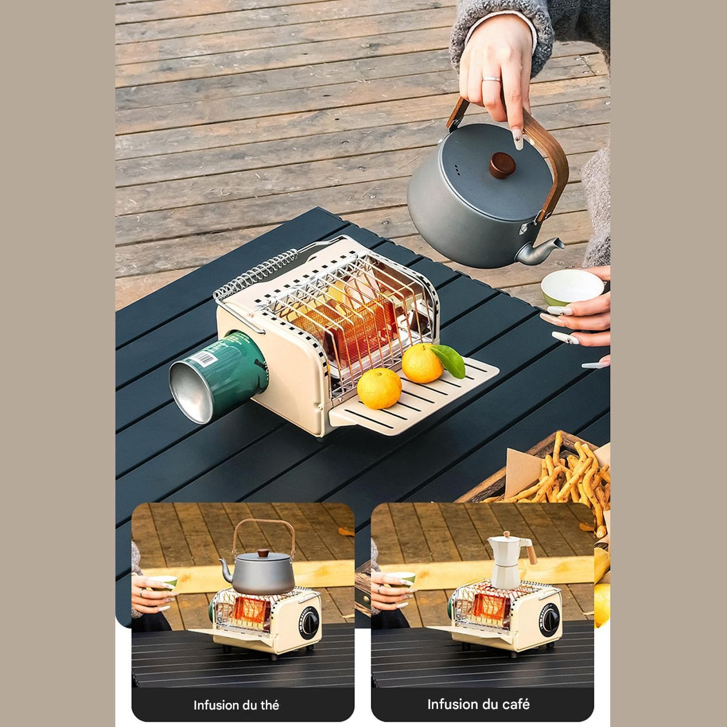 Estufa Para Tienda De Campaña 1200W Estufa De Gas Portátil Con Bolsa De | Calentador Ajustable Para Cocina Para Camping Mochilero Senderismo Invierno Pesca Ocio Picnic Y Viaje