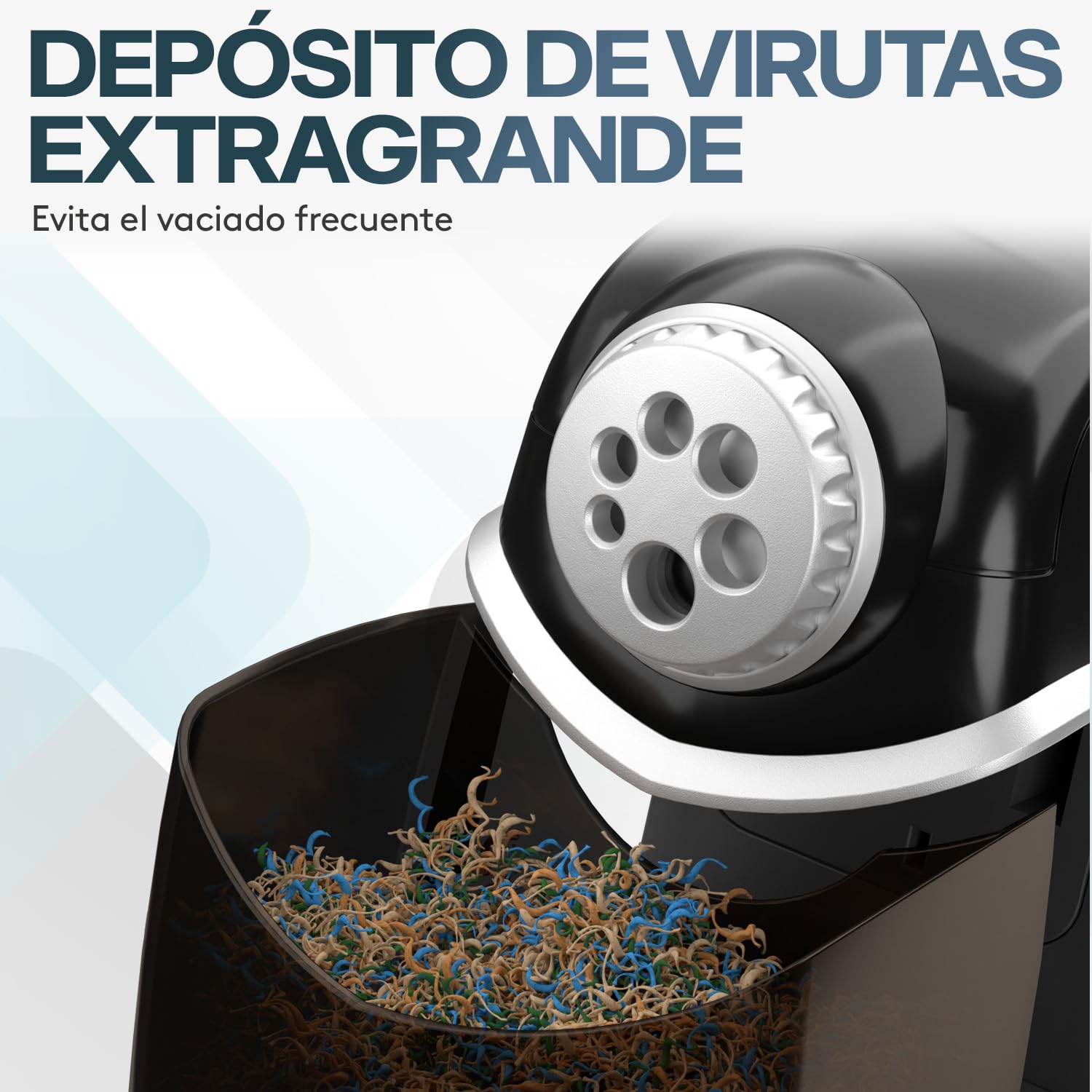 ACROPAQ Afilador eléctrico - Afilador profesional, con recipiente, 6 orificios para bolígrafos gruesos y finos - sacapuntas con lata - negro,41010