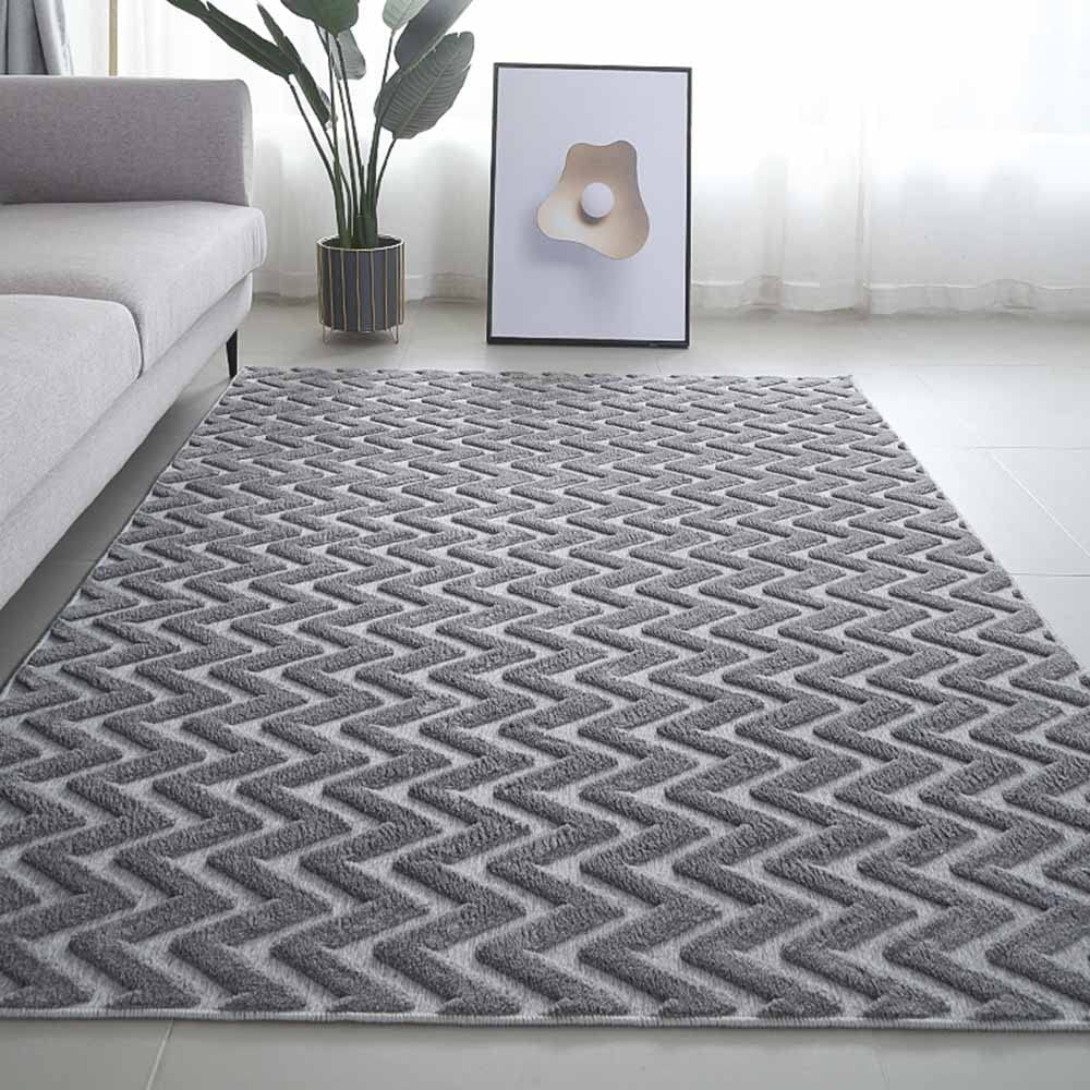 Tapis Salon - Grand Tapis De Salon Moderne Polis Ras, Tapis Chambre Motif Géométrique, Tapis De Salon Poils Ras Moderne Motif Geometrique 3D,D,140 * 200cm