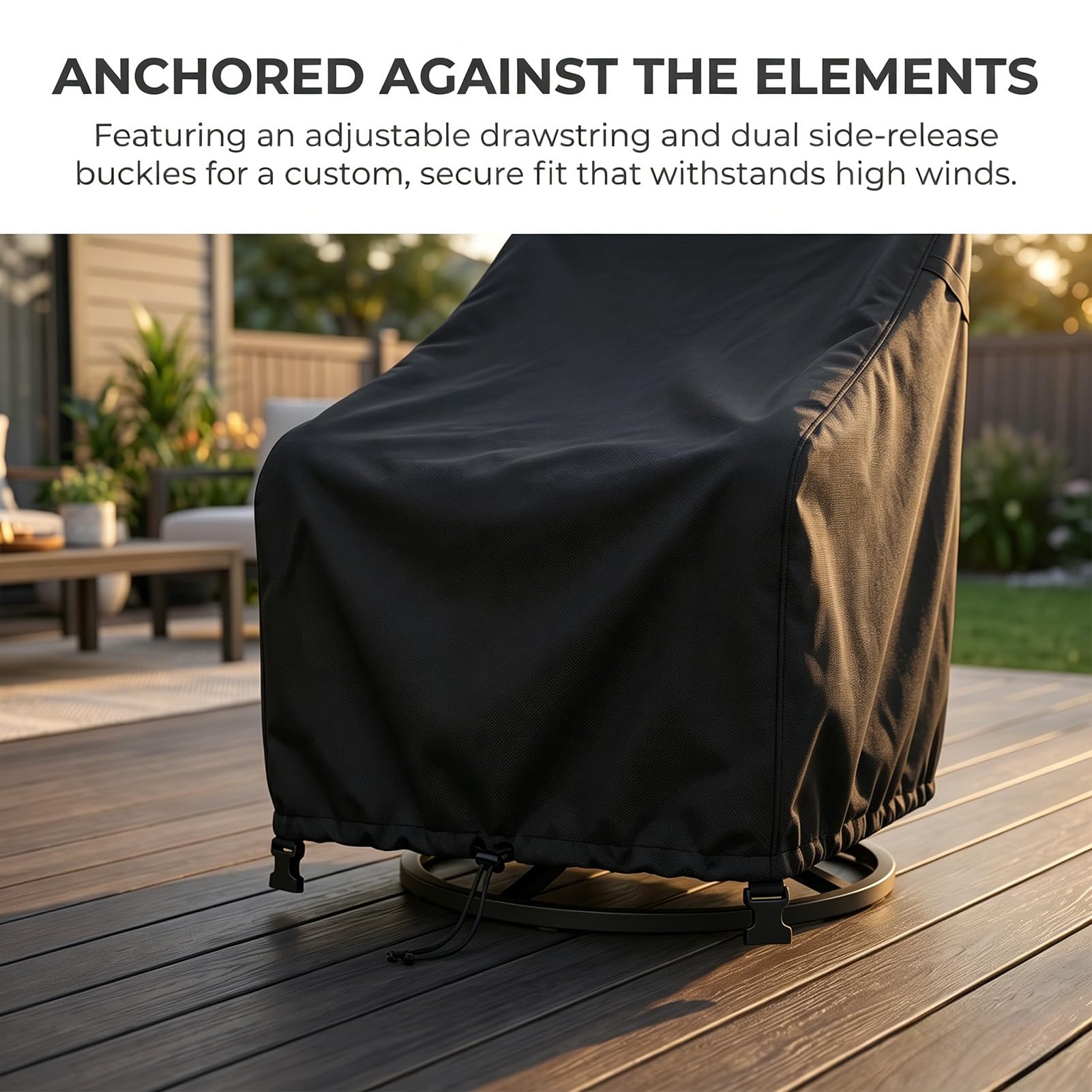 Fundas impermeables para sillas de patio, paquete de 4 (37.5 pulgadas de ancho x 39.25 pulgadas de profundidad x 38.5 pulgadas de alto) para silla giratoria al aire libre, funda de asiento