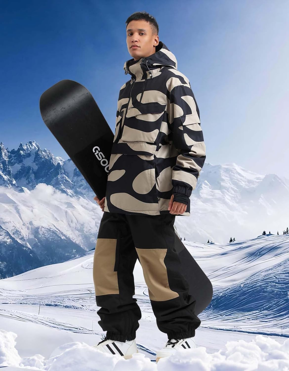 BSASB Mens Snowboard Jacket Ski Pullover Coat Warm Waterproof Windproof Men Snowboarding Jacket Winter Sports - Image 3