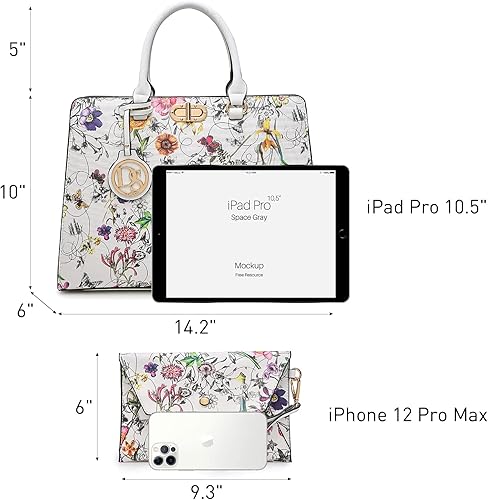 Miniatura 4 de Dasein Bolsos de Mano para Mujeres Carteras Bolsos de Trabajo para Damas Cartera Satchel Tote con Asa Superior Bolsos de Hombro con Clutch a Juego