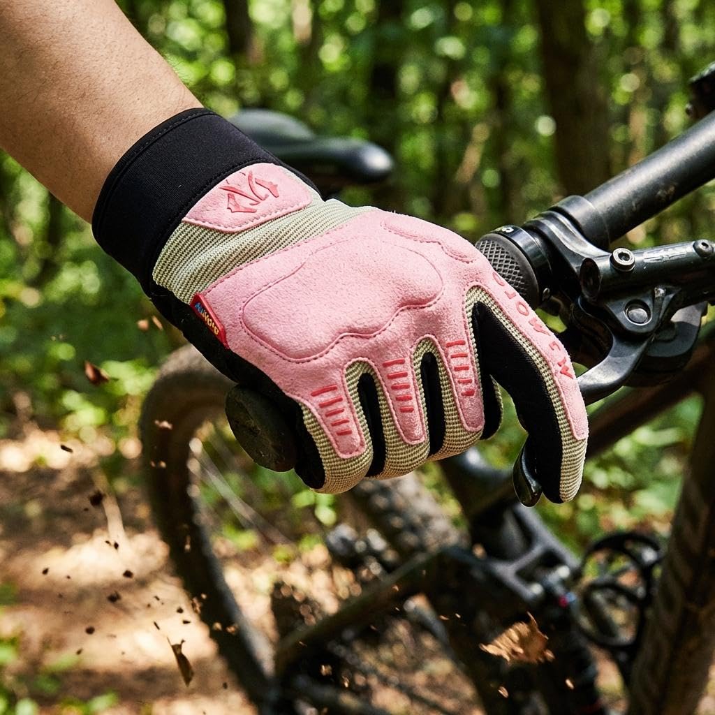 Gants de moto d'été respirants roses pour femme, gants de moto antidérapants pour écran tactile, VTT, VTT, course sur route