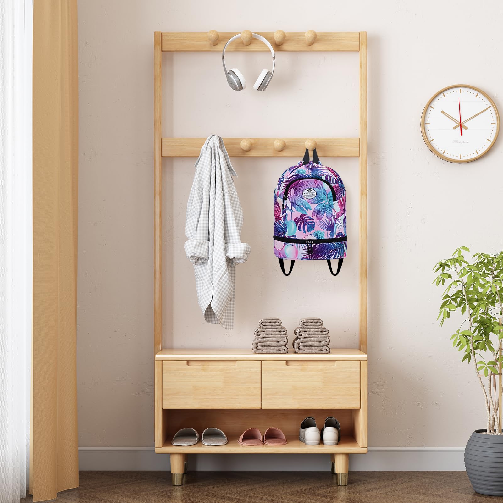 HUA ANGEL Mochila De Deportiva con CordóN Ligera Gymsack Bolso De Cuerdas con Muchos Bolsillos Mochila Mujer Hombre De Viaje para Playa Piscina Baloncesto Futbol Balonmano