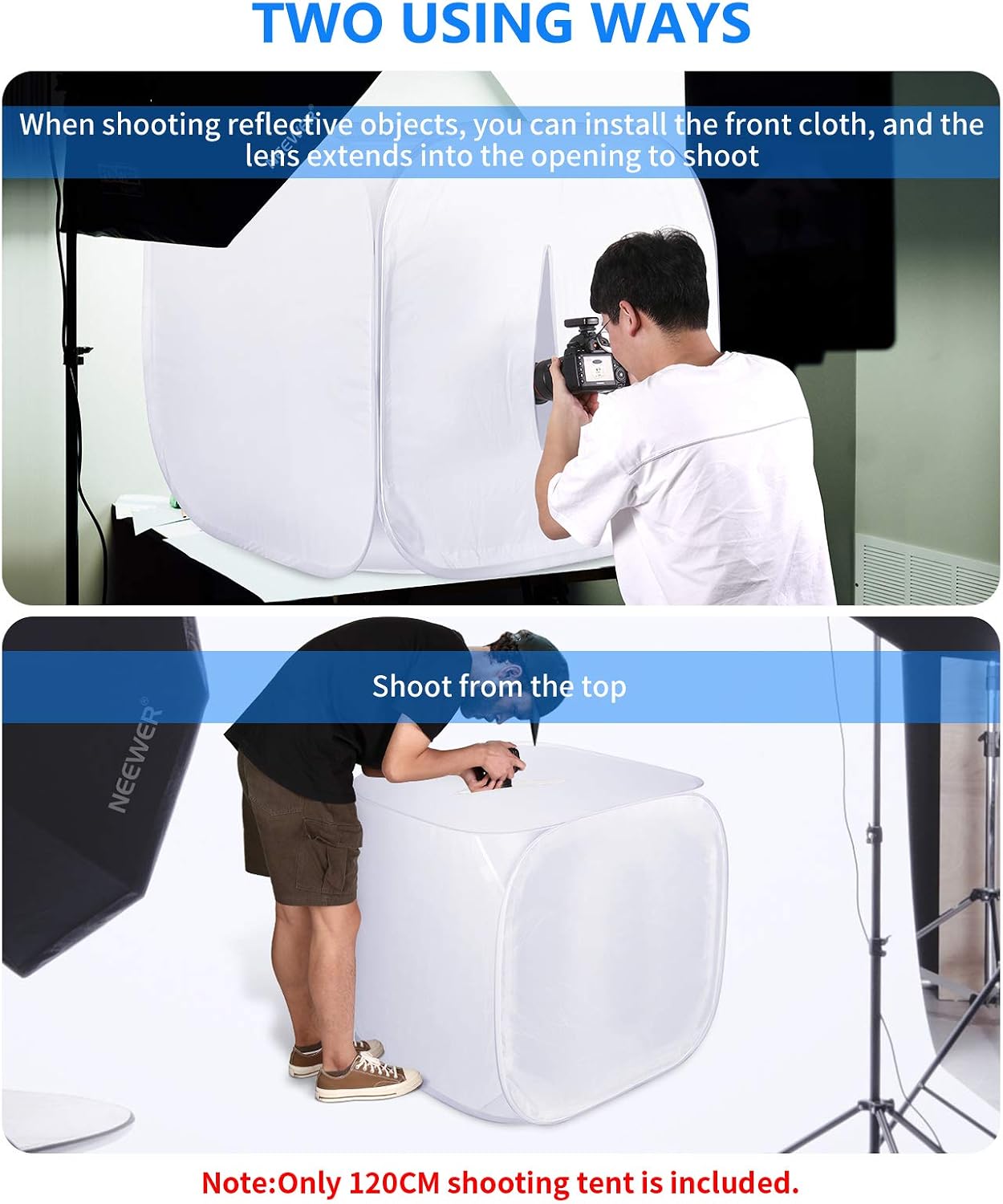 Limited Stock Neewer 60x60 inch/150x150 cm Photo Studio Shooting Tent Light Cube Diffusion Soft Box Kit with 4 Colors Backdrops (Red Dark Blue Black White) for Photography