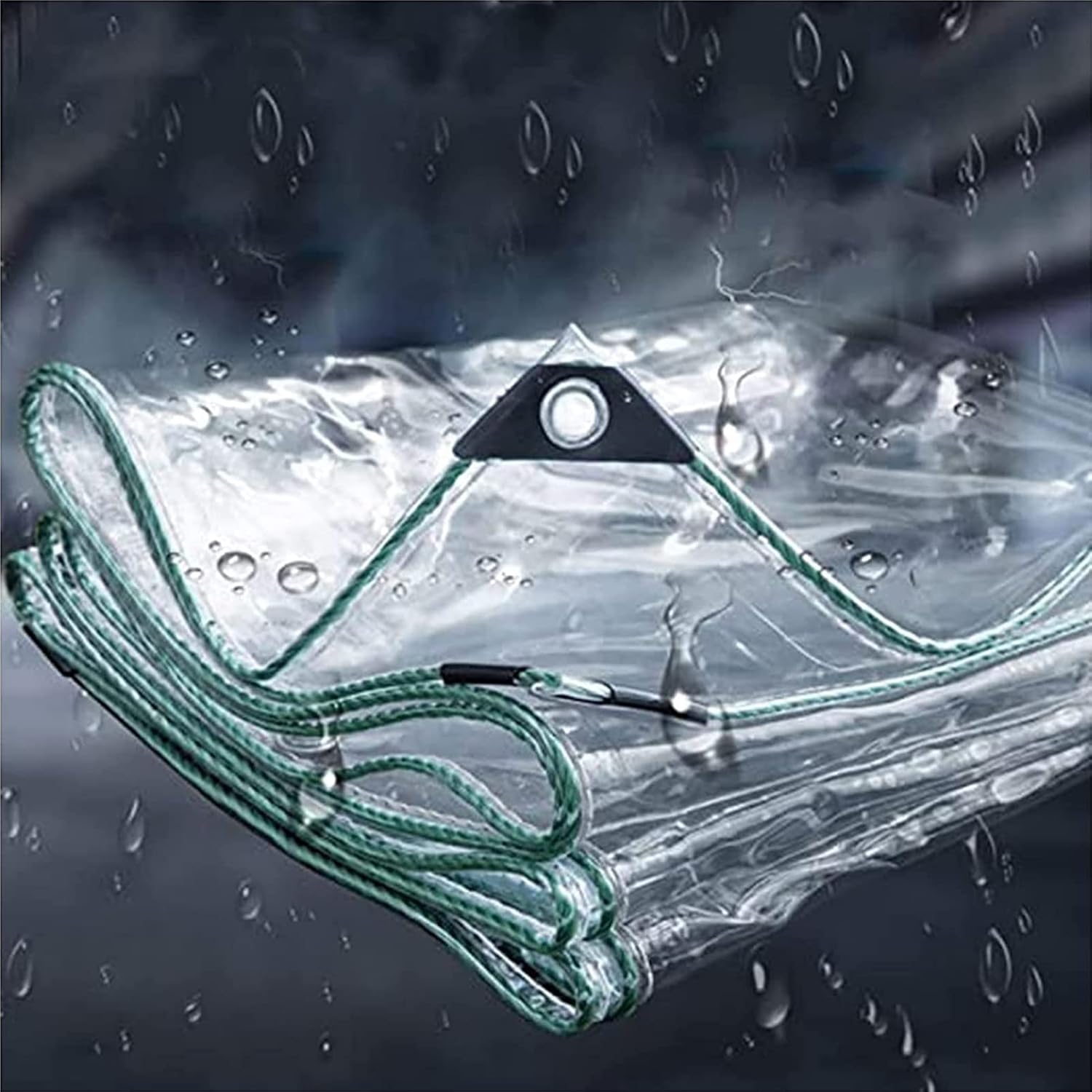 Clear Waterproof Tarps Sheet,Outdoor 3x3m Transparent Tarpaulin Plastic Rainproof Tarp Cover with Grommets,0.35mm Thick Rainproof Canopy Tent (Size:1x1m)