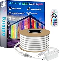 Vista 9 de Cuerda de luz LED de neón de 65.6 pies, conectable y cortable, 6000K, luces de neón de luz diurna, IP65 impermeable, iluminación de cuerda