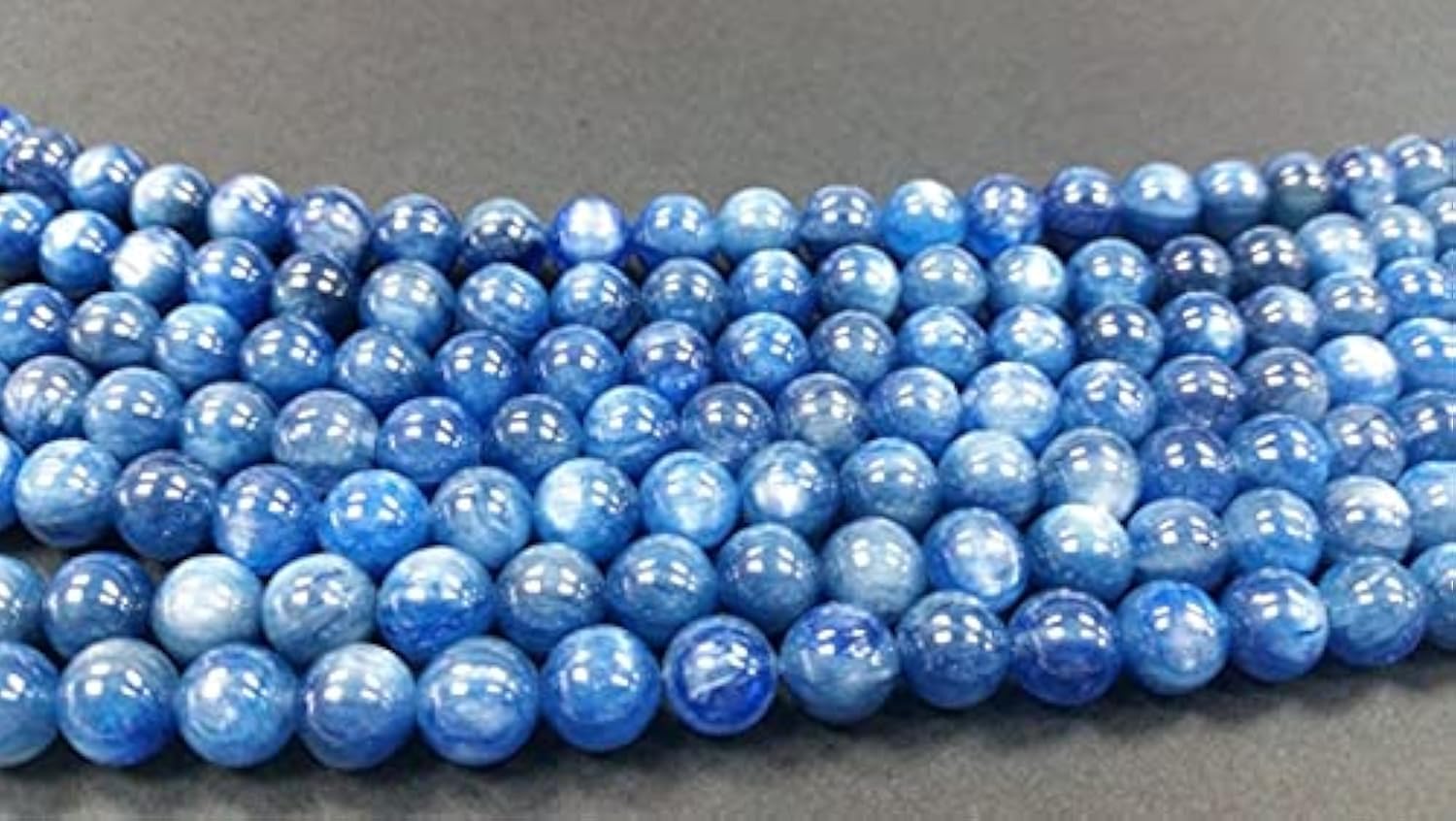 Perles de cyanite naturelle 7mm pour fabriquer vos bijoux d'été