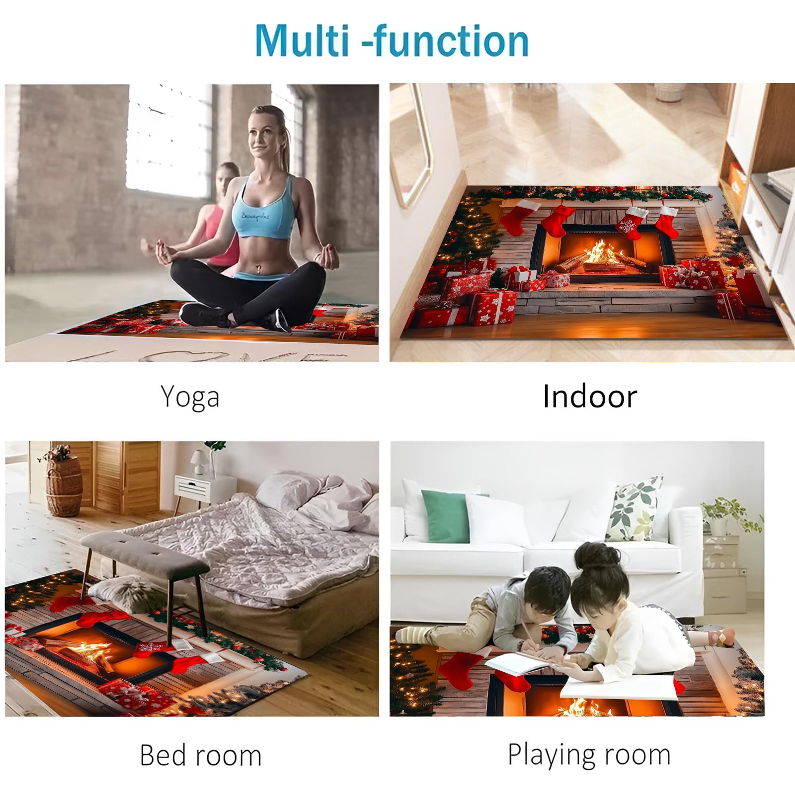 Felpudos Lavables - Felpudo De Interior Con Base Antideslizante, Felpudo Absorbente Para Chimenea Navideña, Felpudo Para Entrada, Cocina, Puerta Delantera Y Trasera, Mascotas Y Calcetín De Jardín