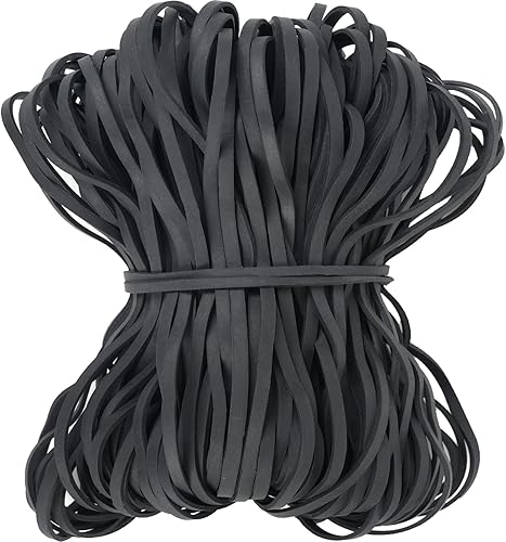 Bandas de goma para botes de basura para 8 a 33 galones, color negro, paquete de 140 unidades, resistentes, grandes, para botes de basura, bandas