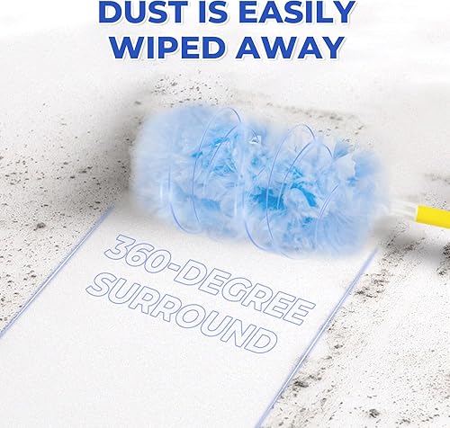 Miniatura 7 de Recambios de plumero de alta resistencia de 360 para Swiffer, 20 repuestos de plumero con 1 mango, muebles de polvo, persianas, ventiladores de