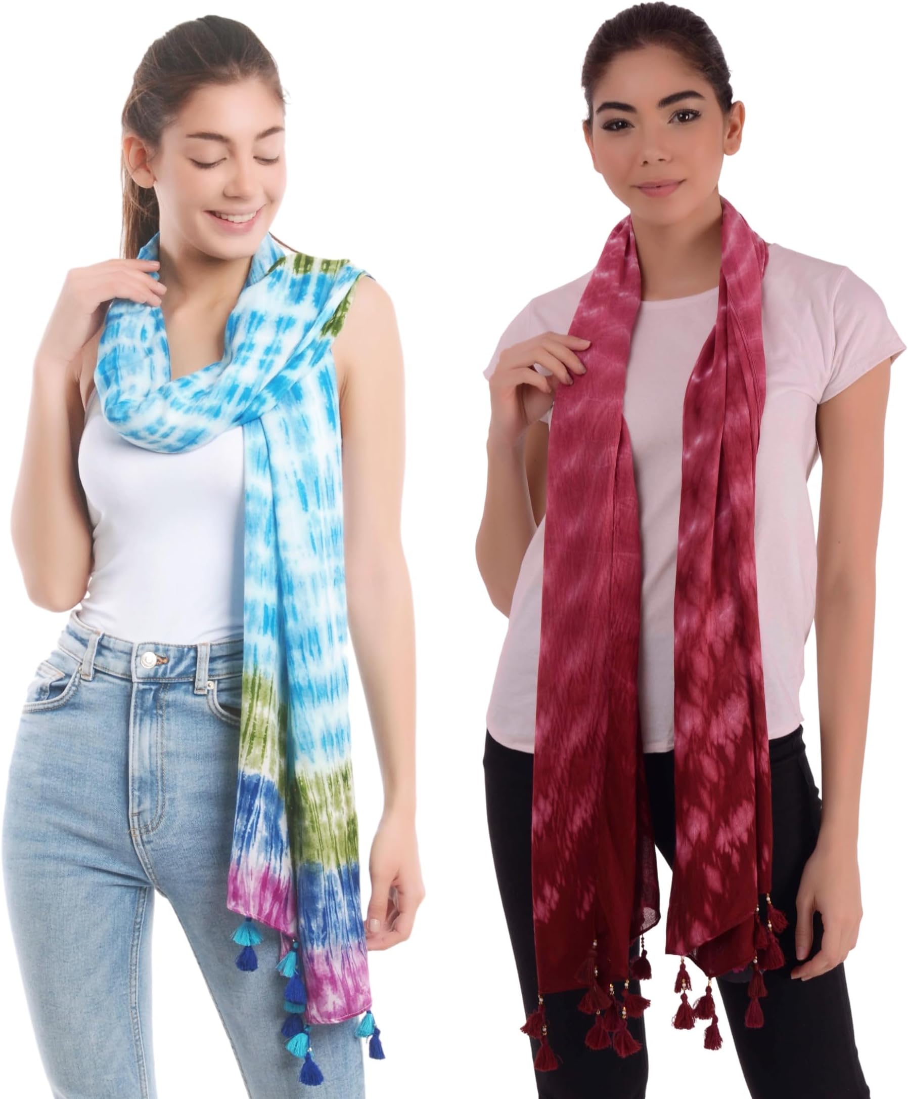 Women and Girls Scarfs Stoles Combo Set-Size 65x185cms-Soft Comfortable Cozy Viscose Cotton Scarfs Stoles Summer and Winter-Suitable size Hijab-Easy to dry Natural Fabric-Stylish stole combo