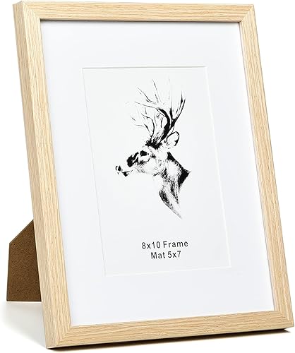 Miniatura 7 de Yaetm Portarretratos de 8 x 10 pulgadas a juego de 2 marcos de fotos de madera de roble macizo con vidrio templado, marcos de fotos de madera de 8 x