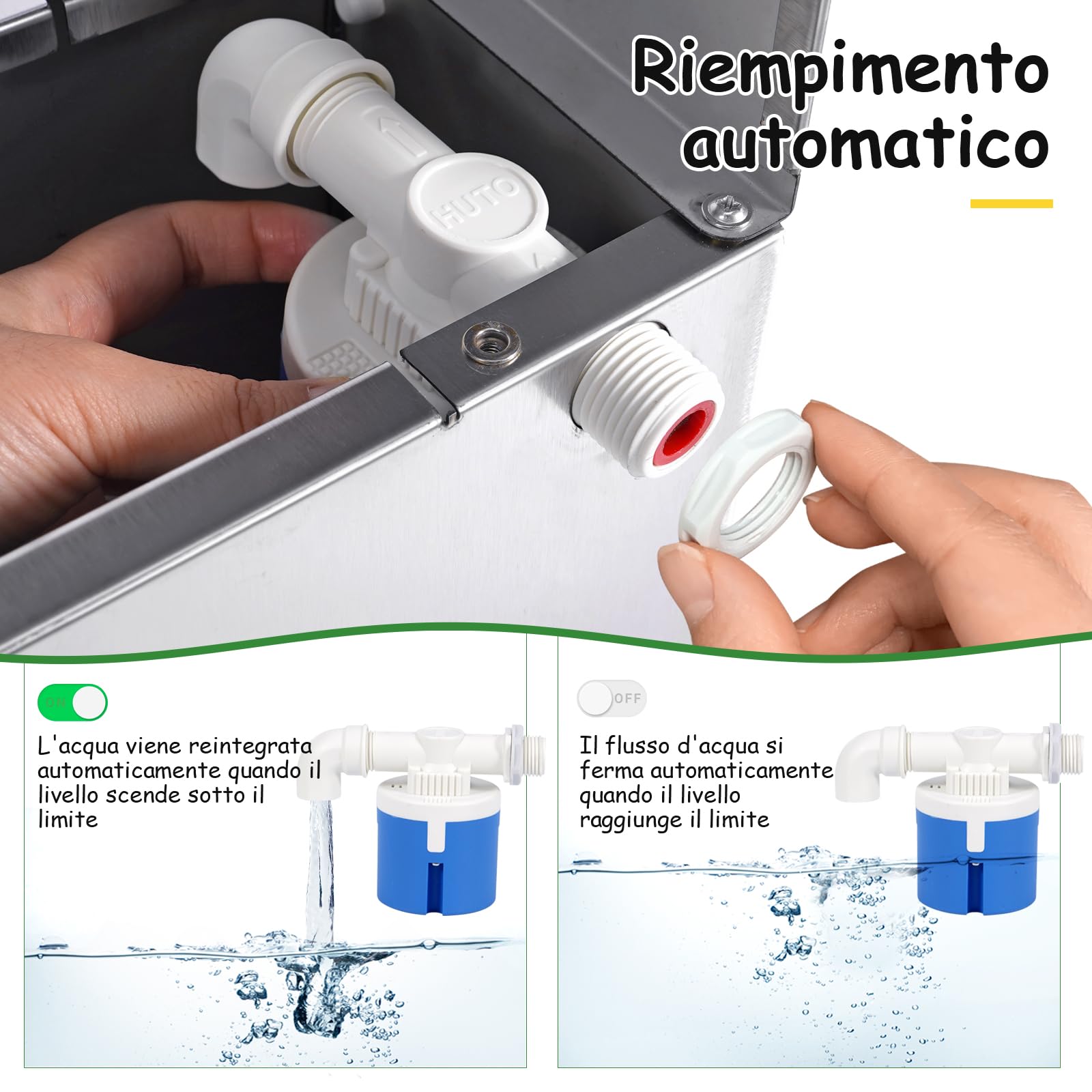 Abbeveratoio Automatico Per Polli Abbeveratoio Automatico in Acciaio Inossidabile Con Valvola A Galleggiante E Piedini in Metallo Di Grande Capacità Per Polli Anatre Piccioni Oche (9 L)