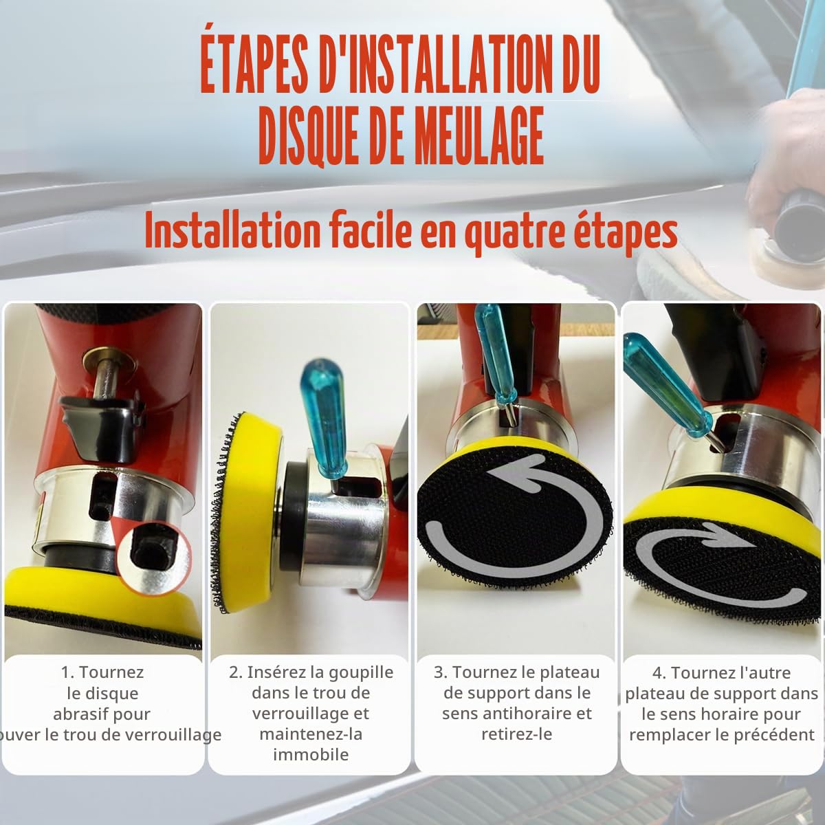 Mini Polisseuse, 25 mm, 50 mm, 75 mm, Ponceuse Excentrique à Air Comprimé, Petit Ponceuse à Air Comprimé avec Papier Abrasif, Tampon de Polissage pour le Polissage et le Ponçage
