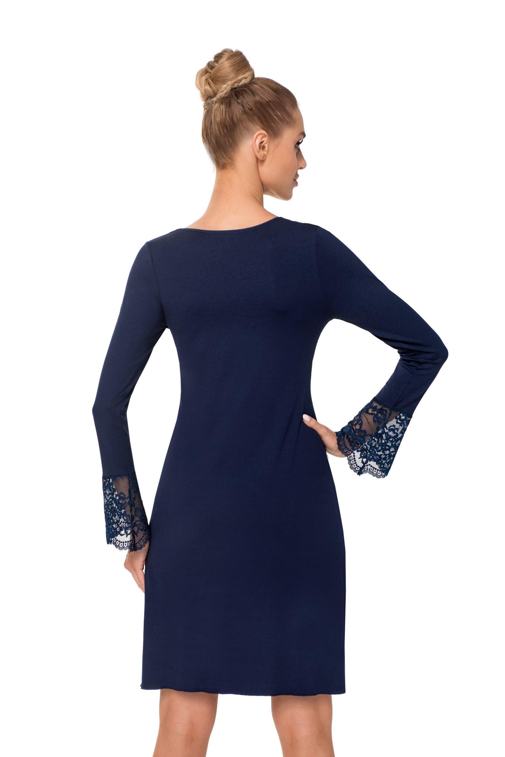 Selente Sweet Dreams - Élégante Chemise de Nuit Courte/négligé pour Femme (Fabriqué dans l'UE) avec Une délicate décoration en Dentelle.