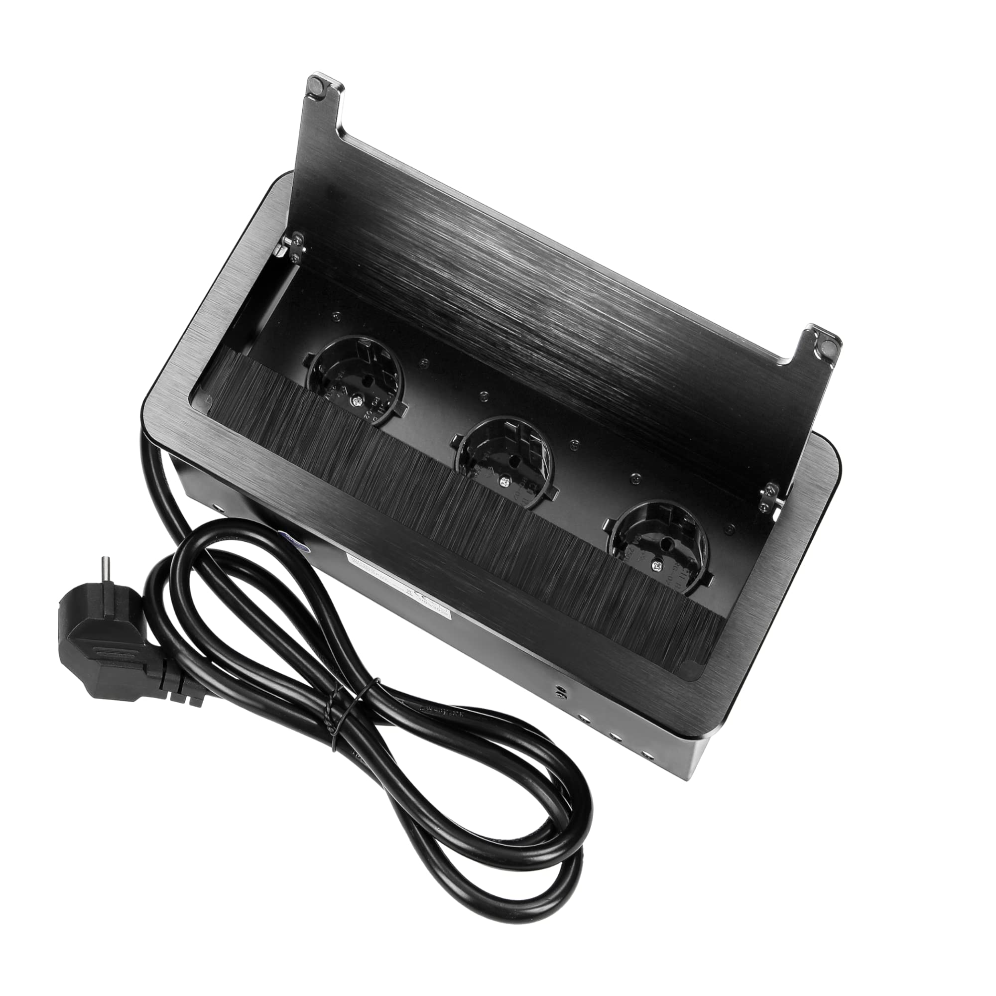 Orno AE-13127(GS)/B - Ciabatta elettrica a scomparsa, 3 prese, cavo da 1,5 m