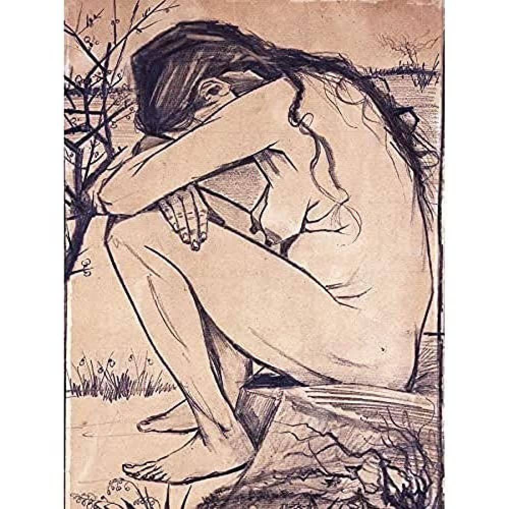 Fine Art Prints Vincent Van Gogh Sorrow Illustration Drawing Art Print Canvas Premium Wall Decor Poster Mural