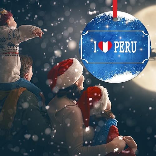 Miniatura 7 de WoGuangis Peru - Adornos para árbol de Navidad con texto en inglés "I Love Christmas", decoración de árbol de Navidad de Perú, Viajero del mundo,