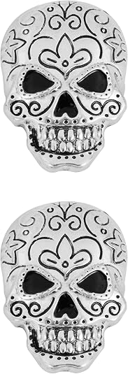 2Pcs Skull Brooch Gothic Enamel Lapel Pins for Bags Hats Backpacks Jackets