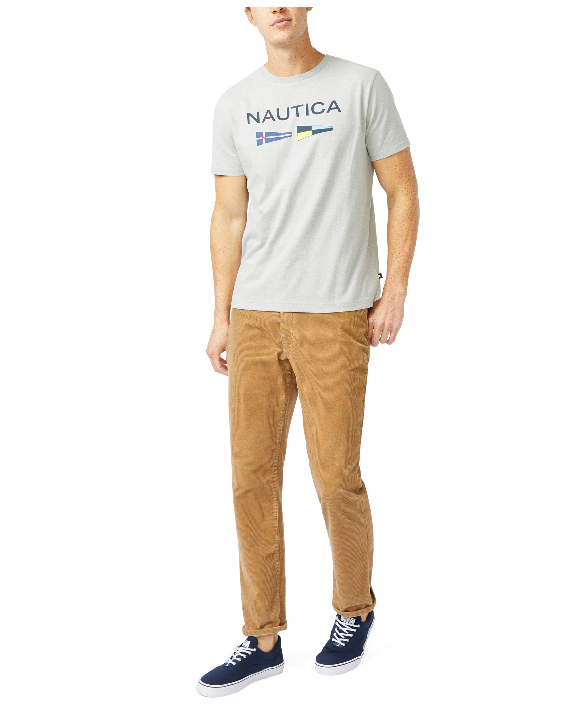 Nautica Men's Sustainably Crafted Logo Signal Flag Graphic T-Shirt Camiseta Hombre