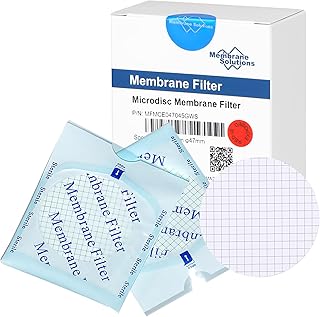 Membrane Solutions MCE Gridded Membrane Filter, Mixed Cellulose Esters Membrane Filter, Sterile Individual Pack Membrane Disc Filter, Diameter: 47 mm, Pore Size: 0.45 um, 100/Pk