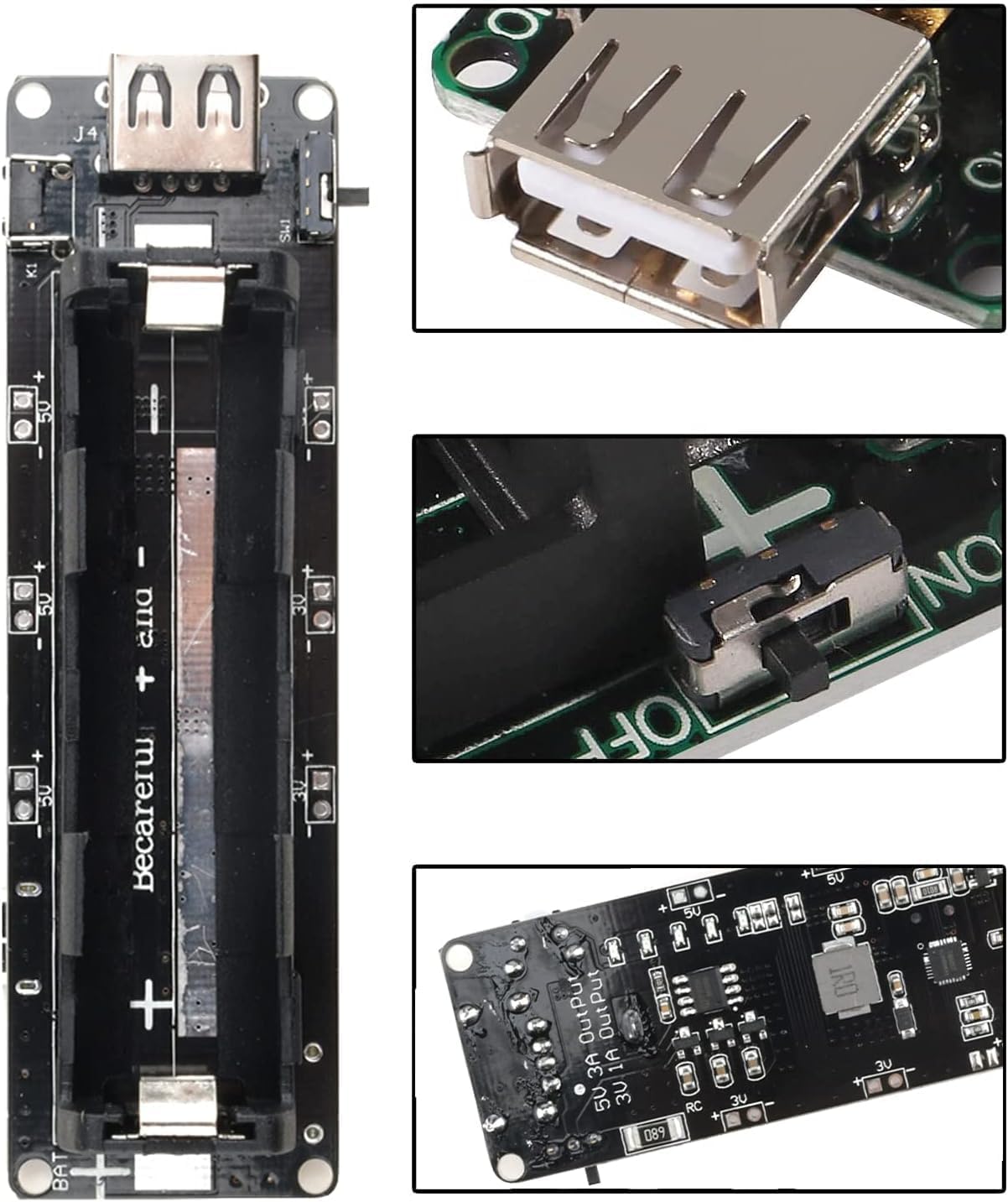 diymore 1865O Battery Holder Li-ion Battery V3 Shield 1 Holder 3V/1A 5V/2A USB Power Bank Battery Charging Module Power Bank Battery Charging Module for Raspberry Pi and Arduino (3pcs)