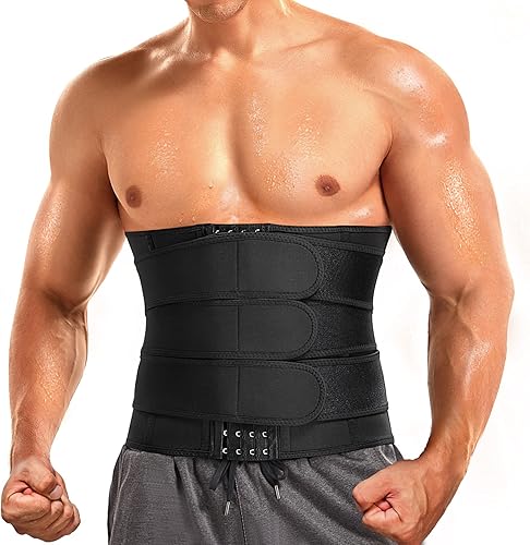 IFKODEI Recortadora de cintura para hombre, de neopreno, con control de abdomen, para sauna, adelgazante, moldeador corporal para entrenamiento y