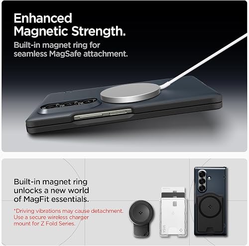 Spigen Slim Armor Pro MagFit Case for Samsung Galaxy Z Fold 7, Compatible with MagSafe Accessories - Metal Slate - 6