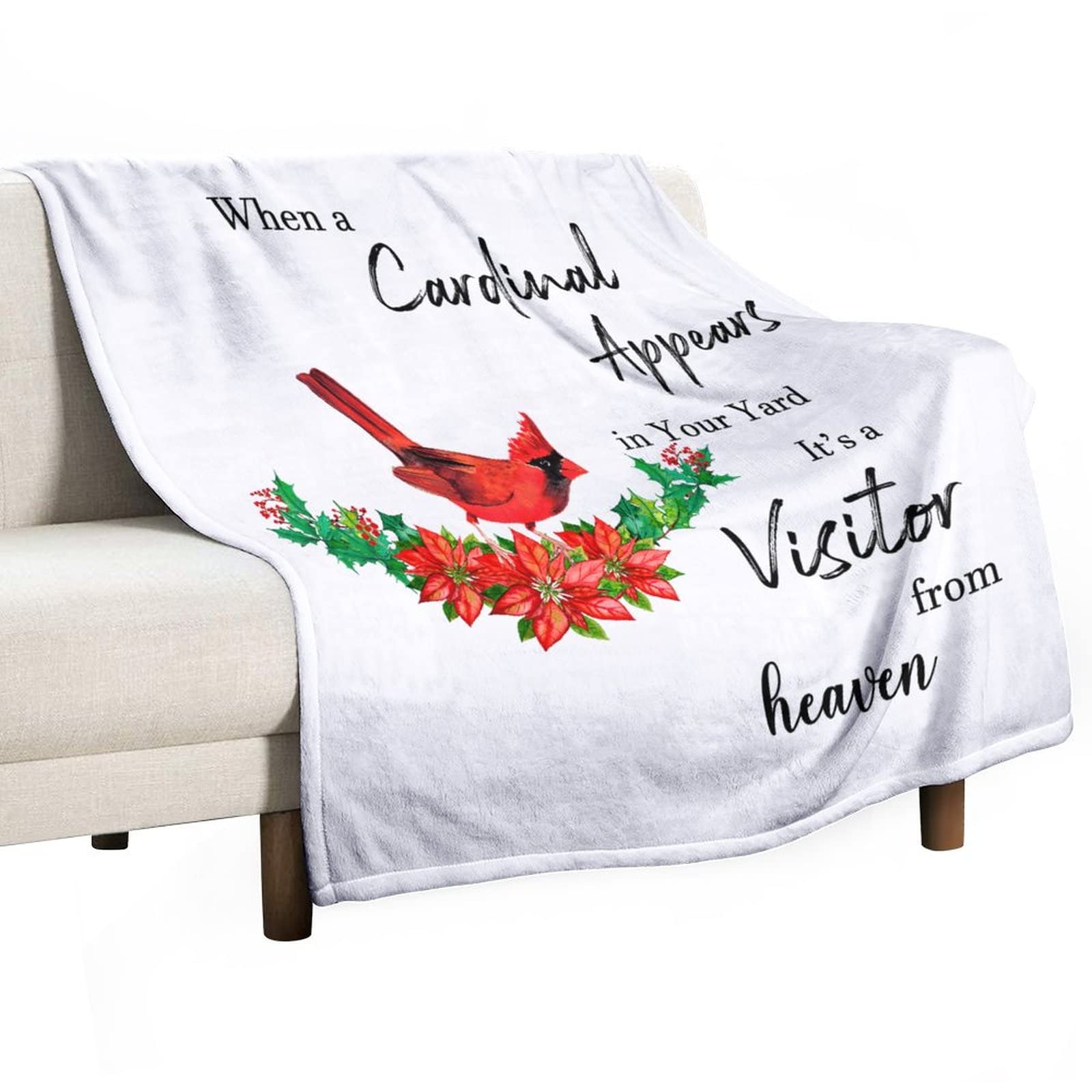 Couverture en flanelle cardinal cadeau commémoratif de Noël en polaire douce