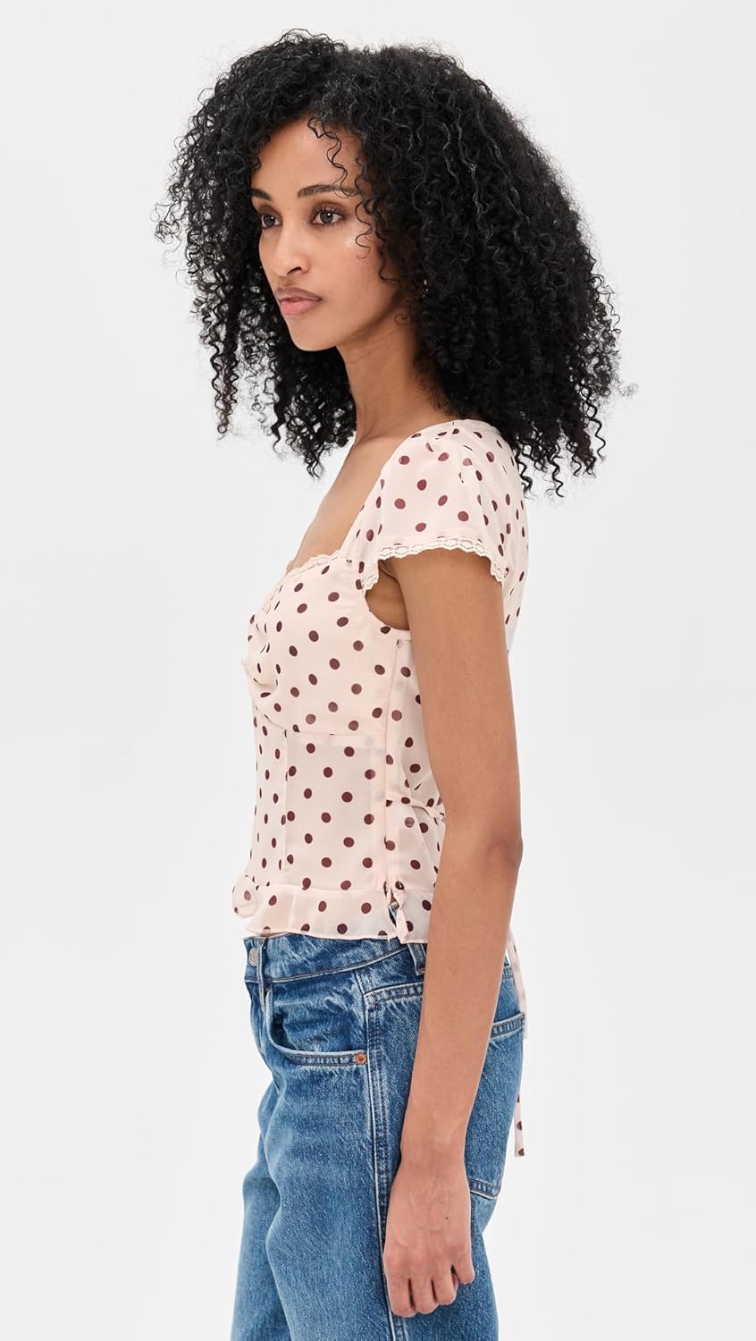 Bailey Rose Women's Cream Polka Dot Blouse - Image 3