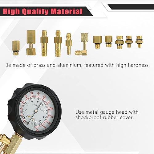 Miniatura 3 de ATP Coches de gasolina del indicador de presión de la prueba del probador del inyector de la bomba de la inyección de combustible de 0-140 PSI