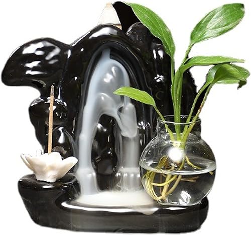 Miniatura 6 de Quemador de cono de incienso de reflujo, soporte de palo de incienso de cascada, soporte funcional de cerámica para quemador de incienso para