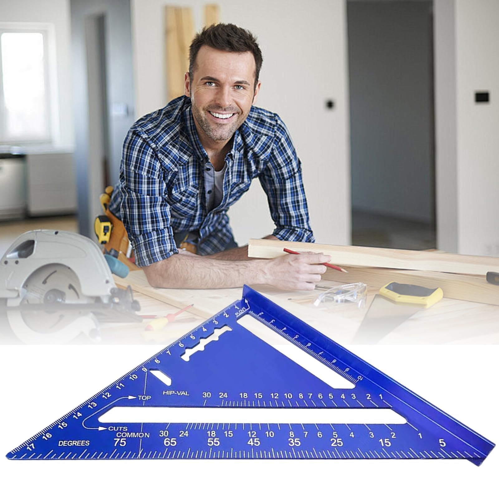 Righello Triangolare - Strumenti da Falegname Strumento metrico per Ingegneri Strumento Innovativo per Travi Architetto per Falegname Strumento di misurazione di precisione in Metallo