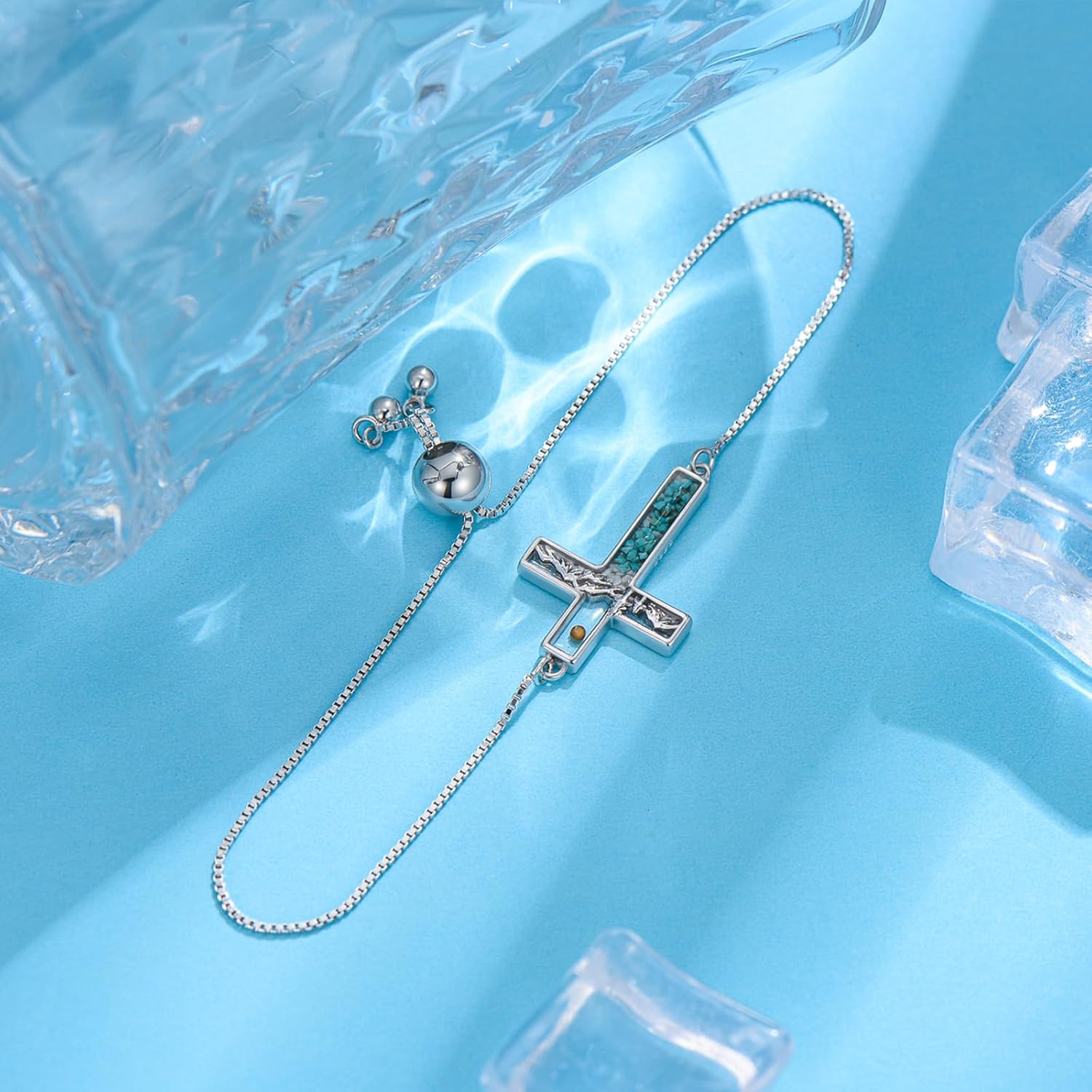 Cross/Mustard Seed Bracelet Gifts for Women 925 Sterling Silver Bracelet Faith Christian Jewelry Religious Christmas Gift for Wife - Image 3