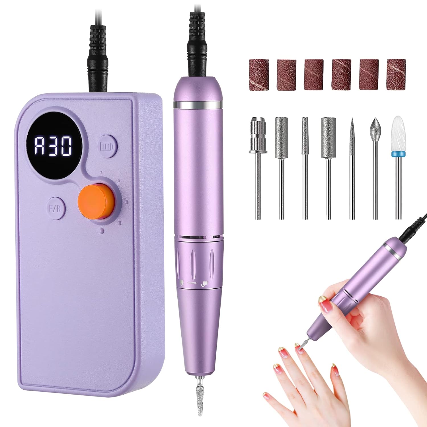 Portable Nail Drill Kit Rechargeable 30000 RPM Electric Professional Cordless E-File Nail Drill Machine Set for Acrylic Nails, Polishing, Manicure Pedicure Tool Portable Nail Drill Kit Rechargeable 30000 RPM Electric Professional Cordless E-File Nail Drill Machine Set for Acrylic Nails, Polishing, Manicure Pedicure Tool