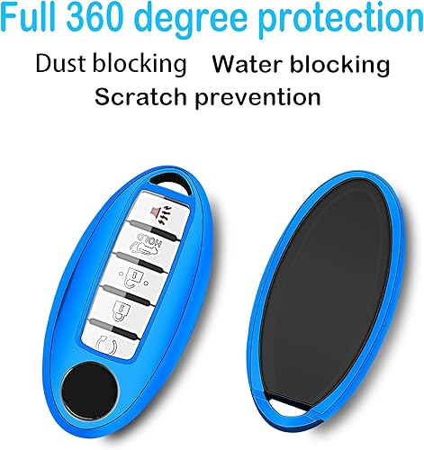 Miniatura 3 de Kirsnda Funda para llavero compatible con Nissan, funda de TPU suave para llavepiel, 345 botones compatible con Altima Rogue Maxima Sentra Armada