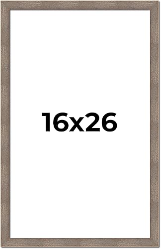 Marco de madera maciza de 16 x 26 pulgadas, ancho de 1 pulgada | Profundidad del marco interior 0.875 pulgadas | Marco de fotos rústico Kashton