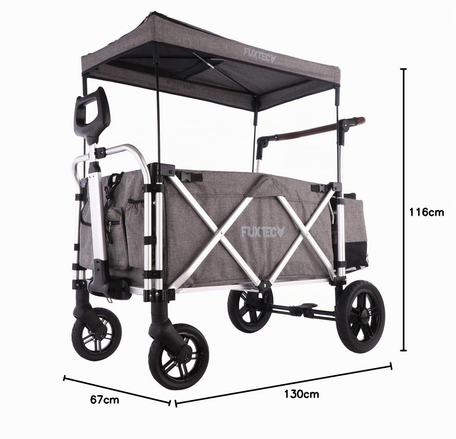 FUXTEC FX-CTL900 Premium Gris, Carrito Plegable Original para niños. Ideal jardín, Playa o Ciudad. Empuja o Tira. Carga hasta 75 kg.